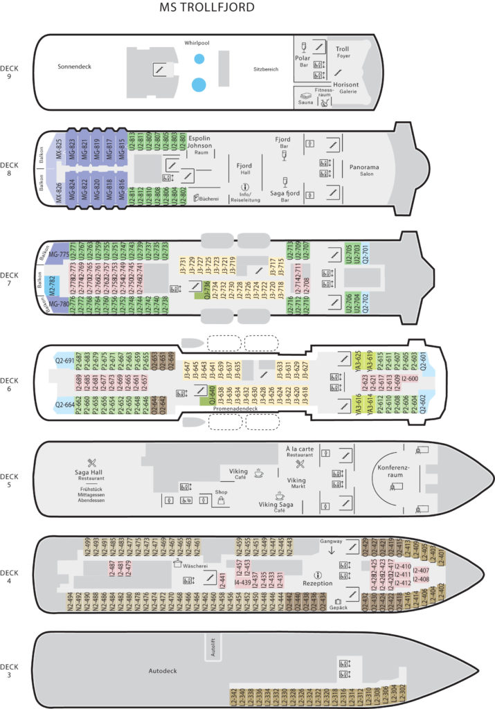 Decksplan MS Trollfjord